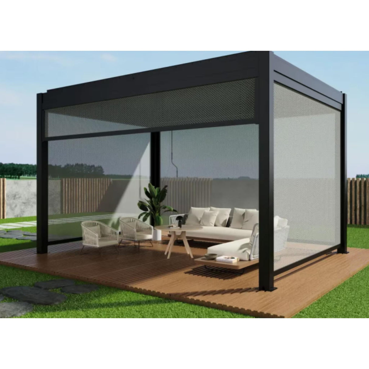 Patio Grill Paradise Denver Pergola – Durable Aluminum Outdoor Shade with Wind Resistance